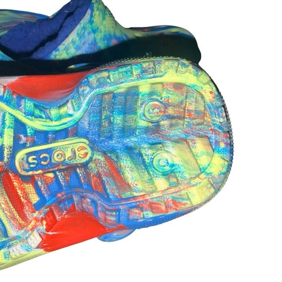 Crocs Unisex-Child Kids' Toddlers Classic Marbled Tie Dye Lined Clogs Size 5 - Picture 6 of 9